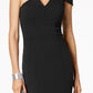 Betsy & Adam Women's One Shoulder a Line Gown Black Size 10