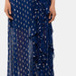 Betsy & Adam Women's Metallic Clip Dot Ruffle Halter Neck Chiffon Gown Blue Size 16