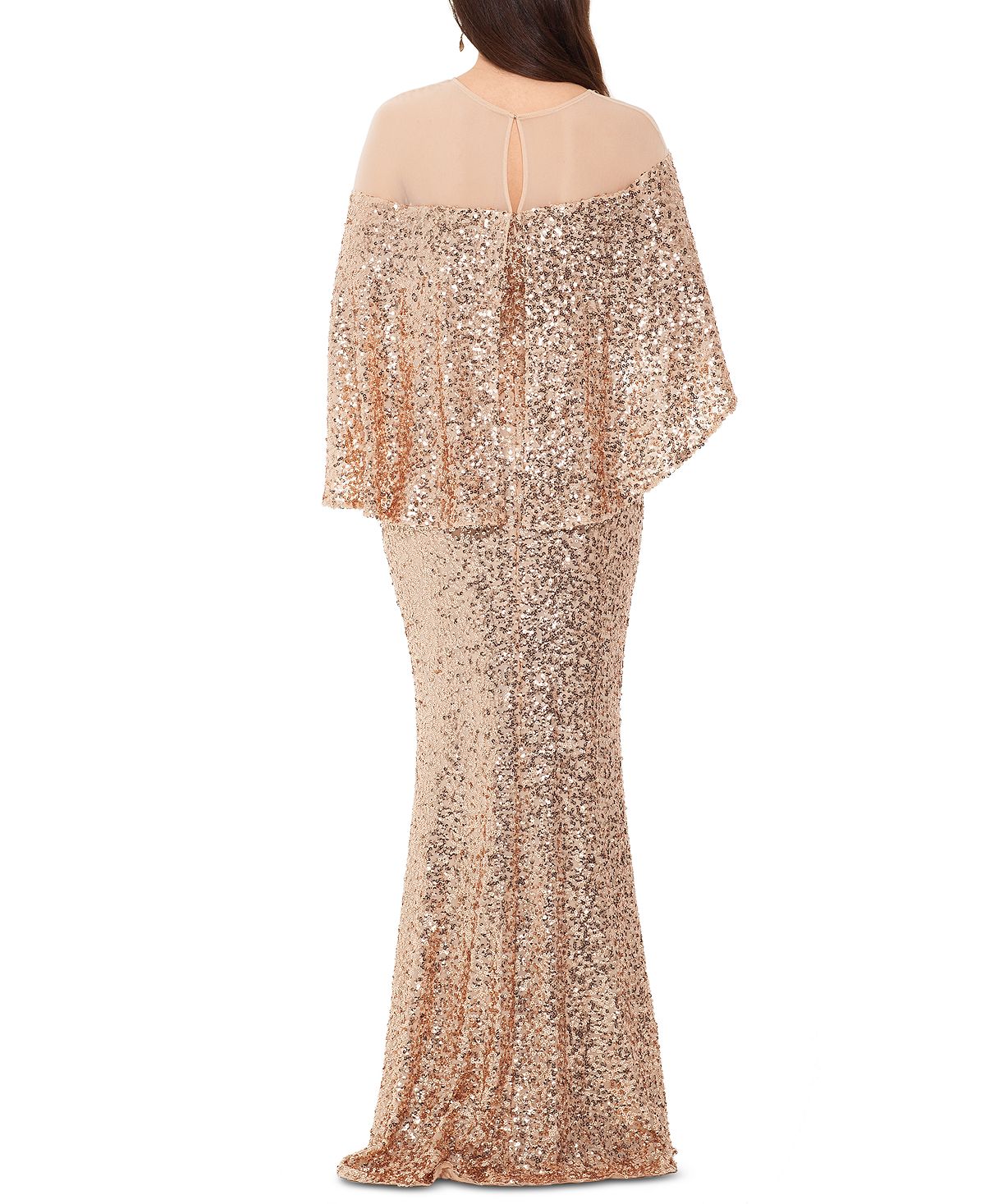 Betsy & Adam Women's Sleeveless Full Length Body Con Formal Beige Dress Size 14