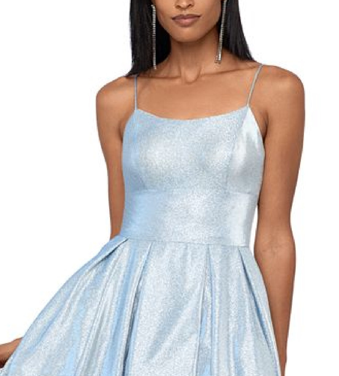 Betsy & Adam Women's Galaxy Glittery Fit & Flare Dress Gray Size 2