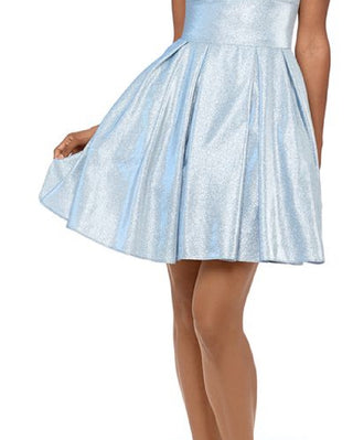 Betsy & Adam Women's Galaxy Glittery Fit & Flare Dress Gray Size 2