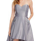 Blondie Nites Women's Sleeveless Short Fit Flare Formal Dress Gray Size 3