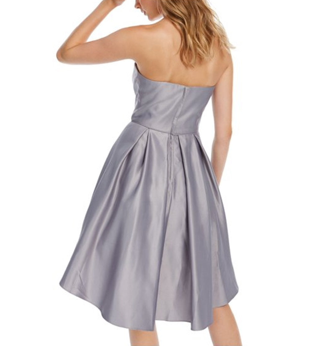 Blondie Nites Women's Sleeveless Short Fit Flare Formal Dress Gray Size 3
