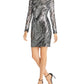 LAUNDRY Women's Navy Sequined Cocktail Sheath Dress Size 2