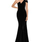 Betsy & Adam Women's Velvet One Shoulder Gown Black Size 2