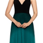 Betsy & Adam Women's Pleated Glitter Skirt Gown Green Size 12