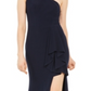 Blondie Nites Junior's One Shoulder Slit Gown Blue Size 9