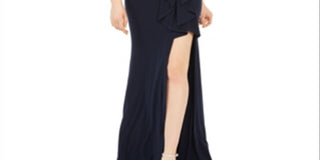 Blondie Nites Junior's One Shoulder Slit Gown Blue Size 9