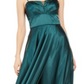 Blondie Nites Junior's Pleated Illusion Satin Gown Green Size 1