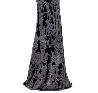 Betsy & Adam Women's Glitter Print Gown Black Size 16