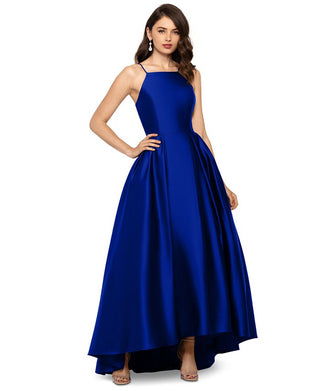 Betsy & Adam Women's Satin Ball Gown Blue Size 10Petite