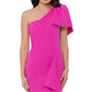 Betsy & Adam Women's One Shoulder Bow Sheath Dress Pink Size 2