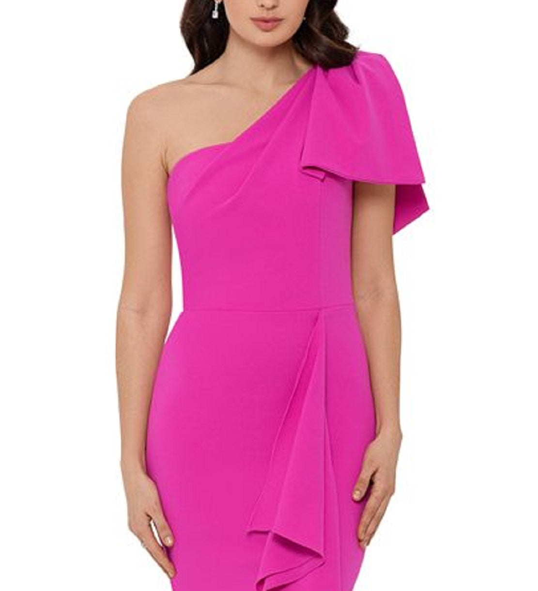 Betsy & Adam Women's One Shoulder Bow Sheath Dress Pink Size 2