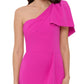 Betsy & Adam Women's One Shoulder Bow Sheath Dress Pink Size 12