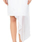 Betsy & Adam Women's Asymmetrical Chiffon Overlay Crepe Dress White Size 6