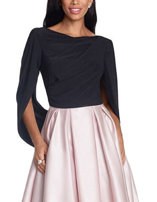 Betsy & Adam Women's Draped Back Fit & Flare Dress Brown Size 8