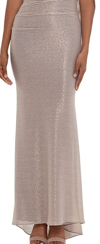 Betsy & Adam Women's Metallic Cape Gown Yellow Size 14