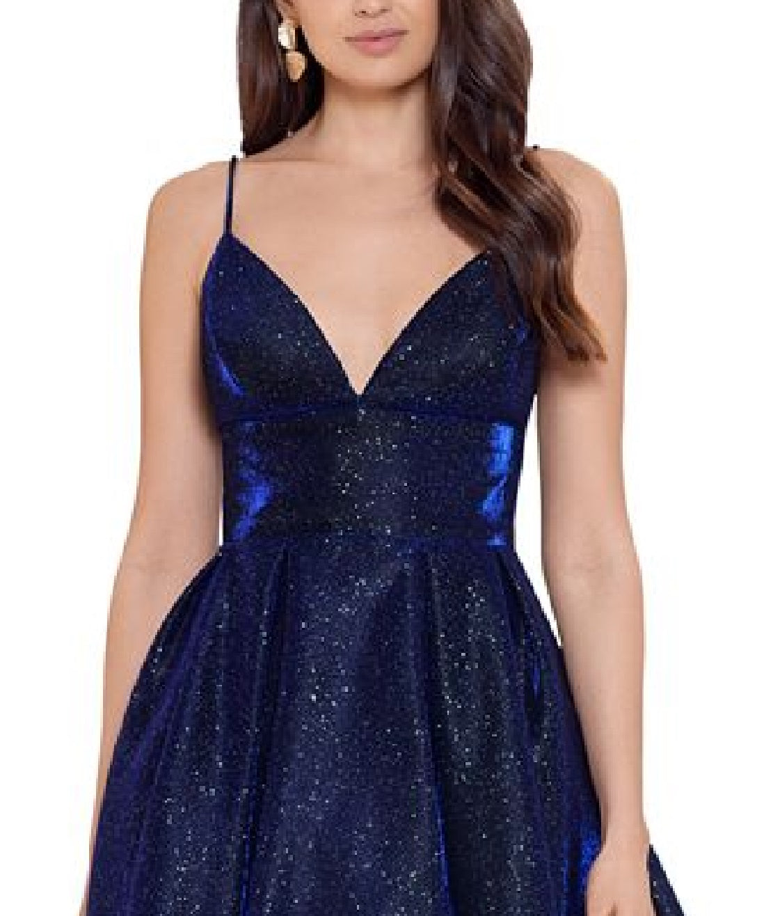 Betsy & Adam Women's Galaxy Fit & Flare Party Dress Blue Size 0