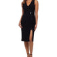 Betsy & Adam Women's Waterfall Ruffled Embellished Dress Black Size 10
