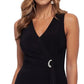 Betsy & Adam Women's Waterfall Ruffled Embellished Dress Black Size 10