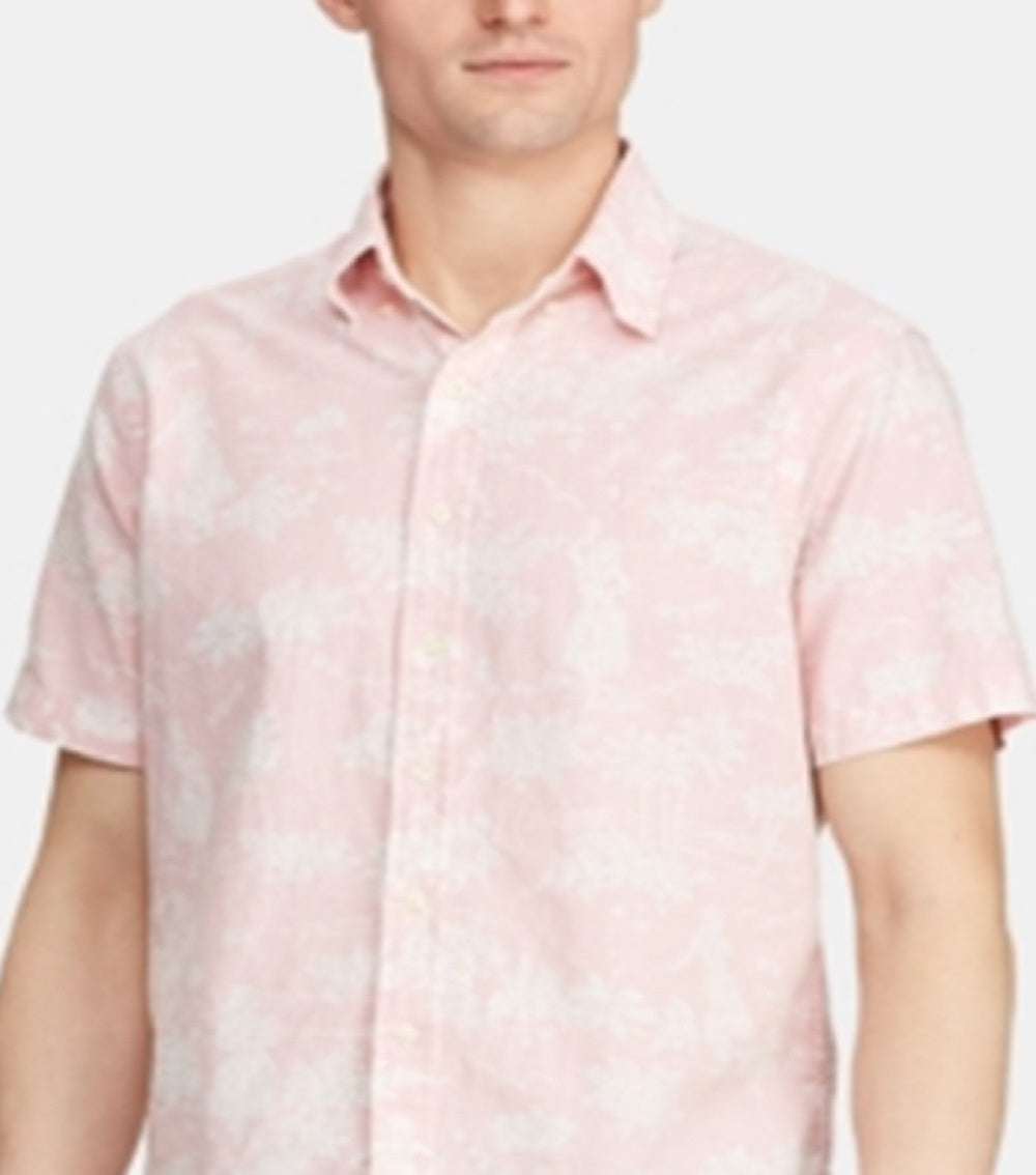 Ralph Lauren Men's Classic Fit Hawaiian Camp Collar Shirt Pink Size Medium