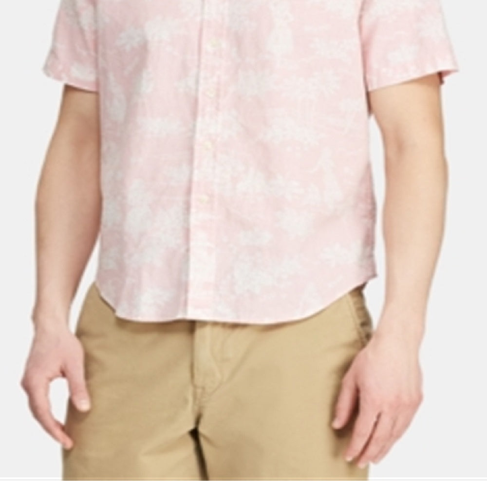 Ralph Lauren Men's Classic Fit Hawaiian Camp Collar Shirt Pink Size Medium