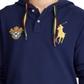 Polo Ralph Lauren Men's Patchwork Logo Hoodie Blue Size Small