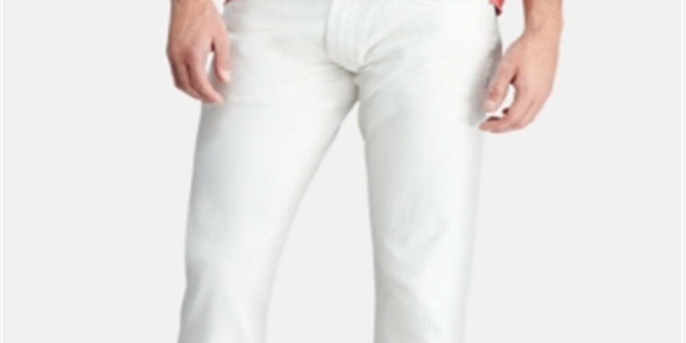 Polo Ralph Lauren Men's Slim Straight Stretch Varick Five Pocket Jeans White Size 38X30