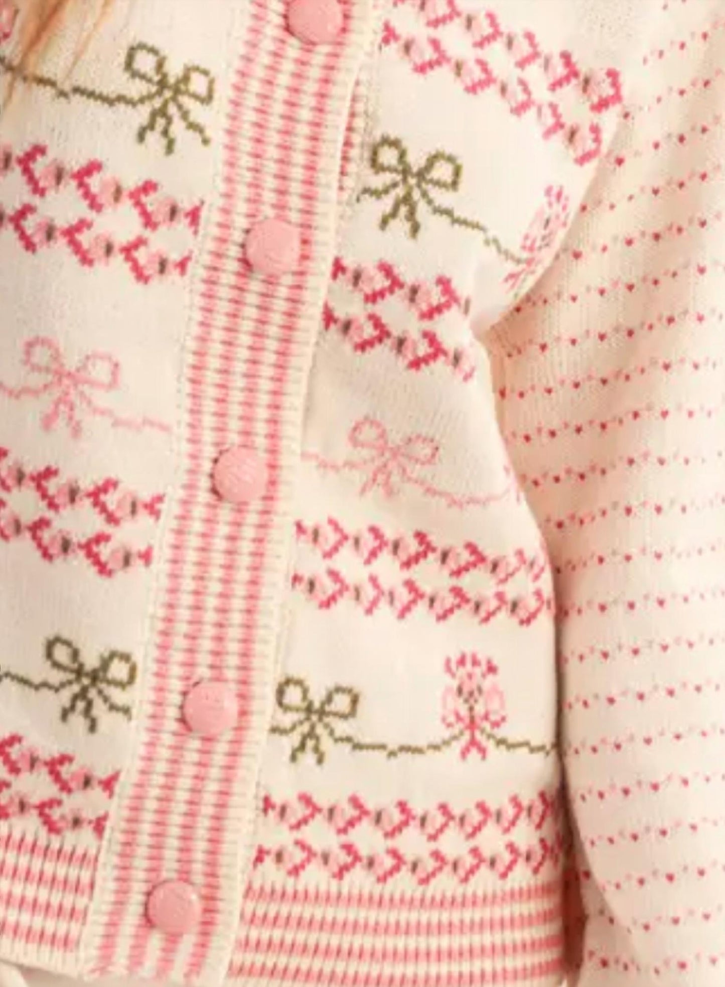 &Merci - Floral Ruffle Sleeve Sweater Cardigan