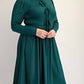 The Curve La - Plus Size Glitter Knit Flare Dress With Bow Details