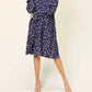 Double Take - Full Size Printed Ruffle Hem Long Sleeve Tiered Dress