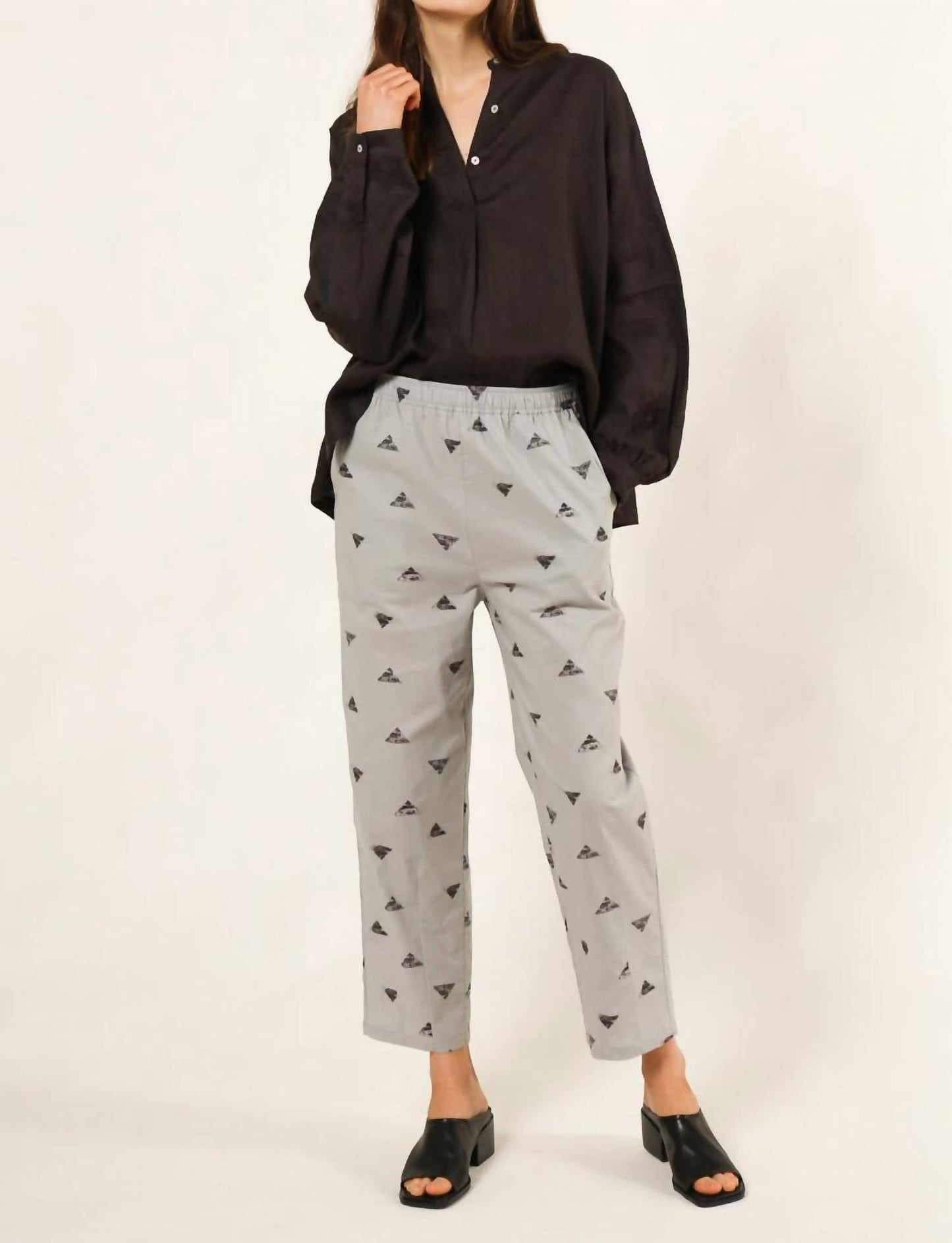 124 Voltaire - Triangle Print Tapered Pant
