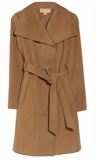 Michael Kors - Wool Belted Wrap Solid Coat