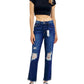 Judy Blue - High Waist Rigid Magic Heavy Destroy Straight Jeans