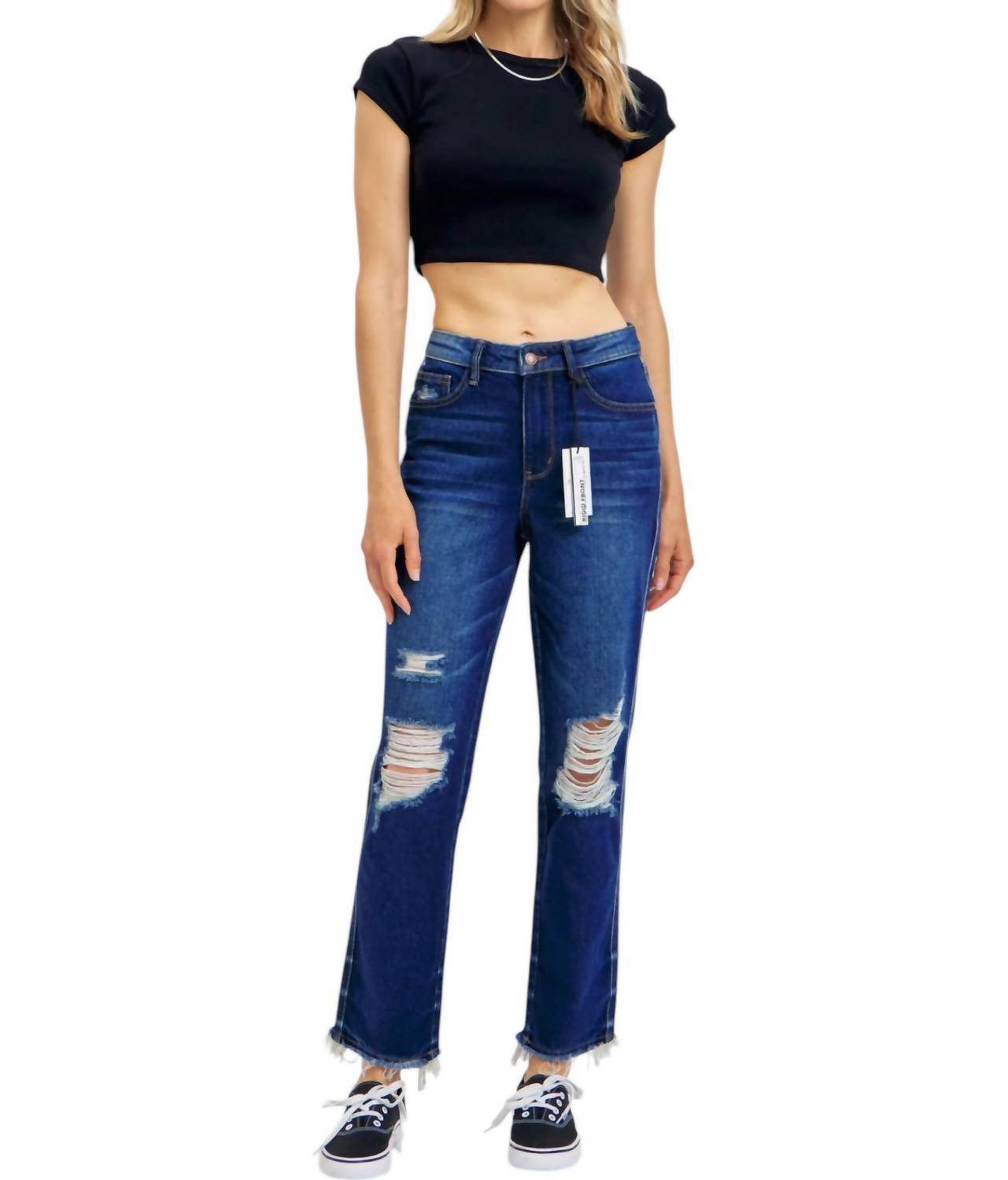 Judy Blue - High Waist Rigid Magic Heavy Destroy Straight Jeans