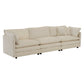 2-Piece Upholstered Living Room Sectional Sofa Set in Beige Chenille