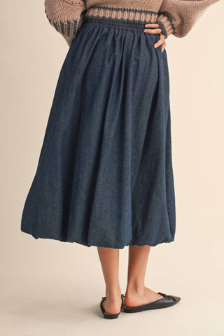 Klesis - Denim Balloon Midi Skirt