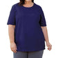 On The Plus Side - Jersey U-Neck Short Sleeve Tee - Plus