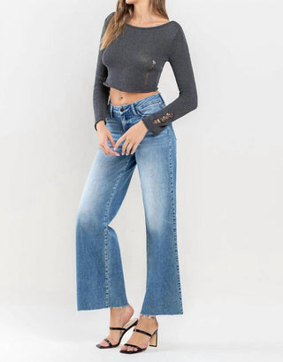 Vervet By Flying Monkey - Olivia Mid Rise Wide Leg Jeans