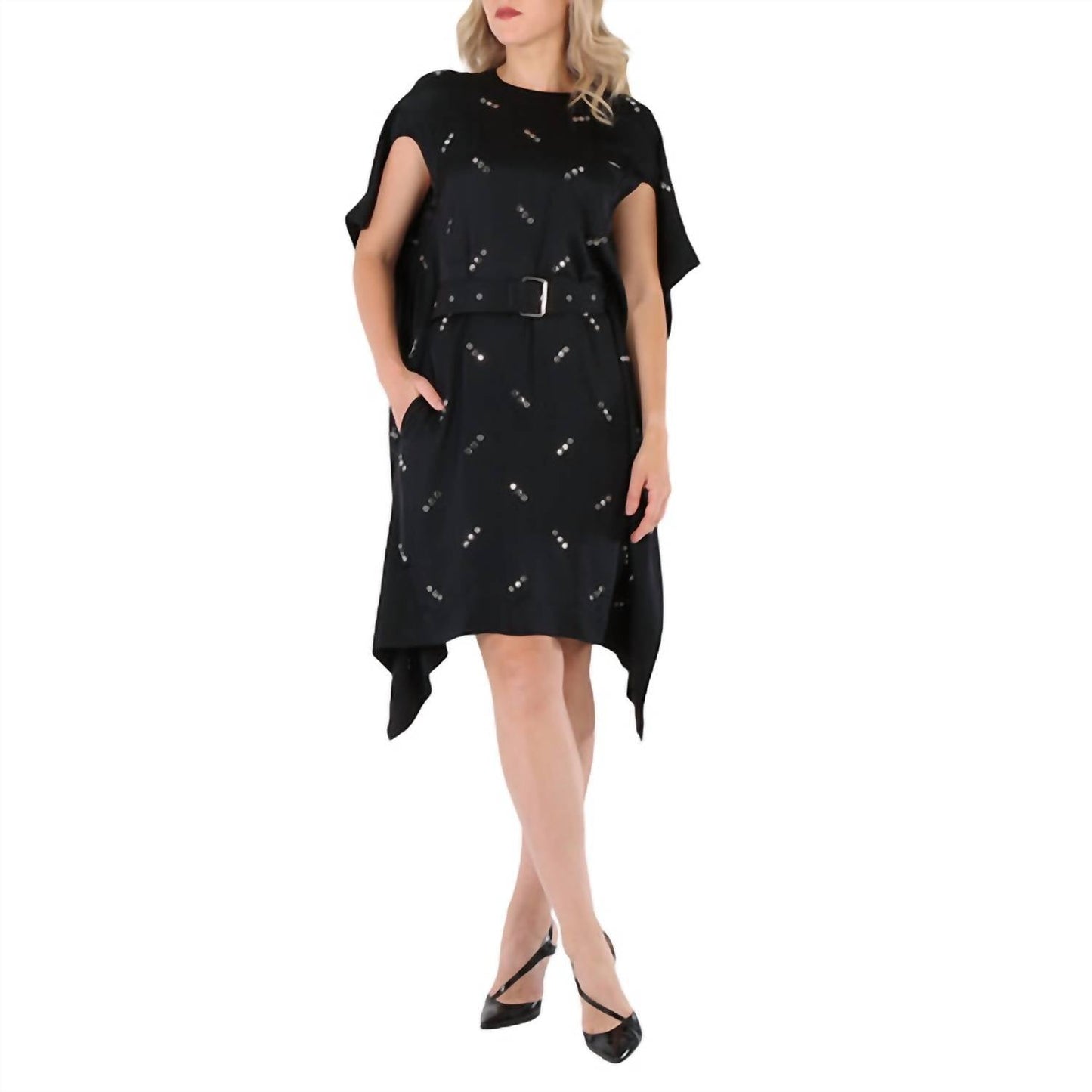 Burberry - Antonina Embellished Asymmetric Belted Silk Dress