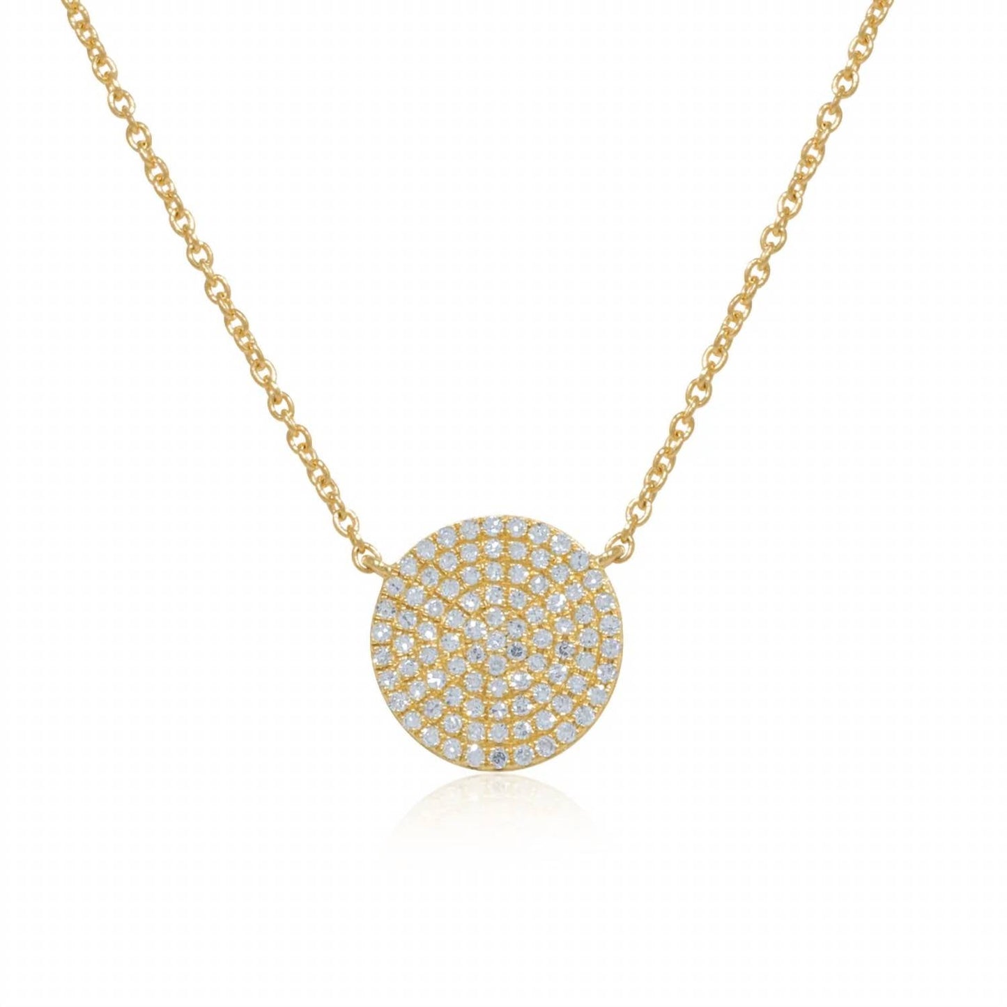 Diana M Jewels - 0.57 Cts Round Diamonds Disc Necklace
