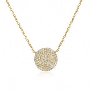 Diana M Jewels - 0.57 Cts Round Diamonds Disc Necklace