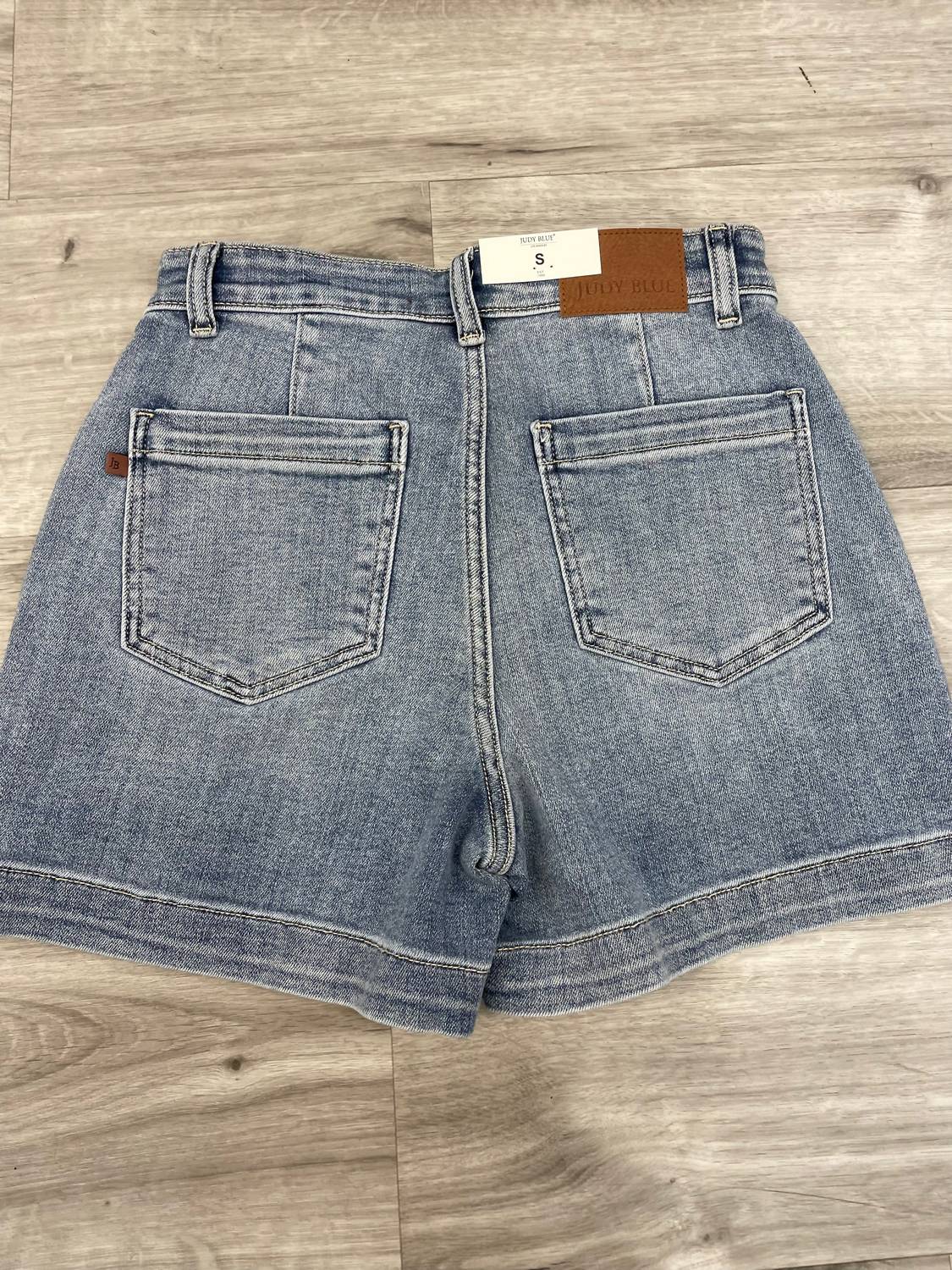 Judy Blue - High Rise Denim Trouser Shorts