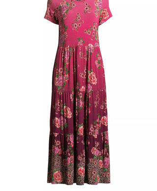 Johnny Was - Women's Tiered Cap Sleeve Knit Midi Dress