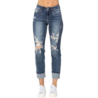 Judy Blue - Mid Rise Distressed Jeans