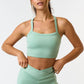 Blue Blush - Stretch Scuba Crossed Back Tank Top