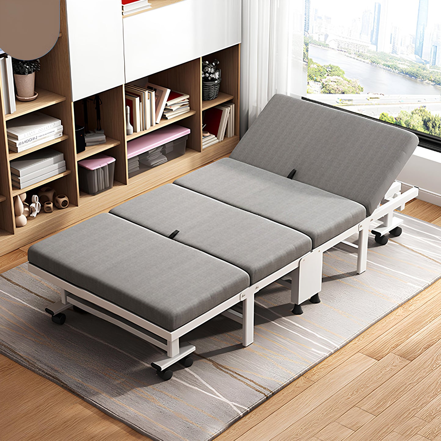 Portable Folding Guest Bed with Memory Foam Mattress
