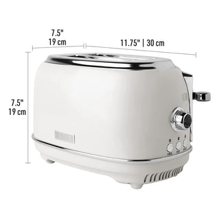 Haden 12 Cup Coffee Maker with 2 Slice Wide Stainless Steel Bread Toaster, White