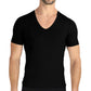 Rounderbum Men's Deep V Neck Set Of 2 T-Shirt Black Size Medium