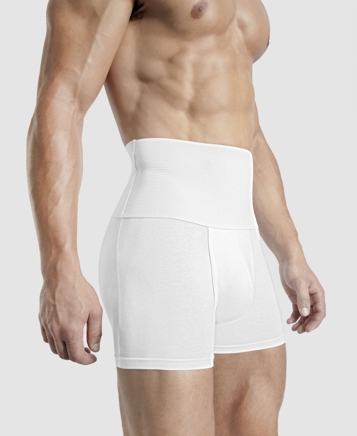 Rounderbum Men's Slim Fit Boxer Brief White Size Large